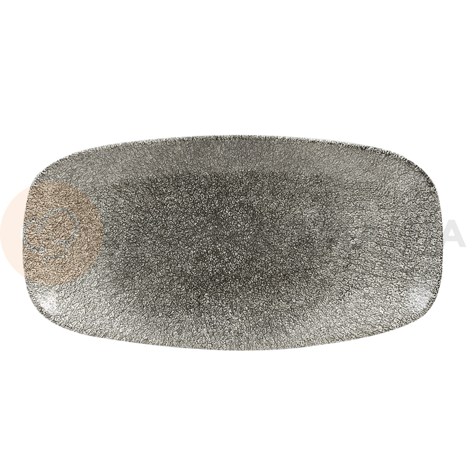 Porcelánový obdélný talíř 26,9 x 12,7 cm | CHURCHILL, Raku Quartz Black