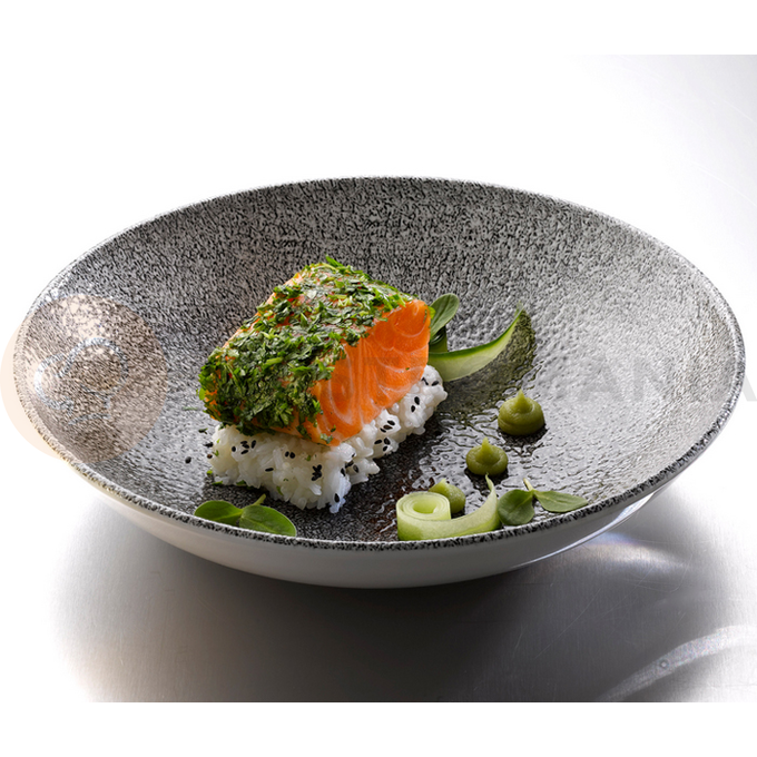 Porcelanowa misa trójkątna 600 ml  | CHURCHILL, Raku Quartz Black
