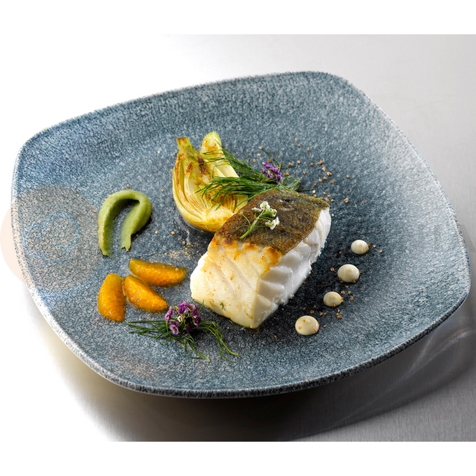 Porcelanowa misa trójkątna 600 ml  | CHURCHILL, Raku Topaz Blue