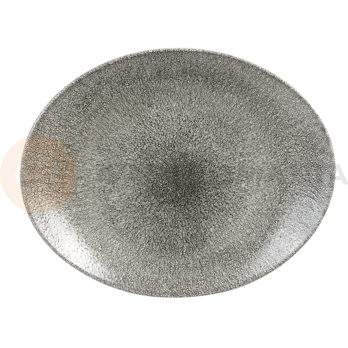 Porcelanowy talerz owalny 31,7 x 25,5 cm | CHURCHILL, Raku Quartz Black