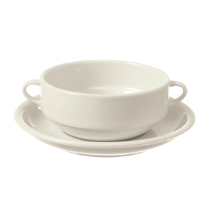 Miska na polévku z porcelánu, s úchyty, 0,38 l | FINE DINE, Crema