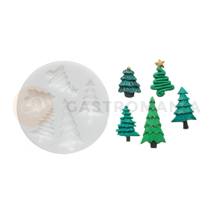 Forma na cukrovou hmotu SLK 215 - vánoční stromečky, 56x27 mm | SILIKOMART, Sugarflex Xmas Tree