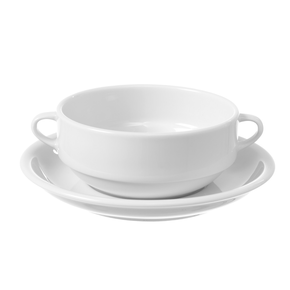 Miska na polévku z porcelánu, s úchyty, 0,38 l, bílá | FINE DINE, Bianco