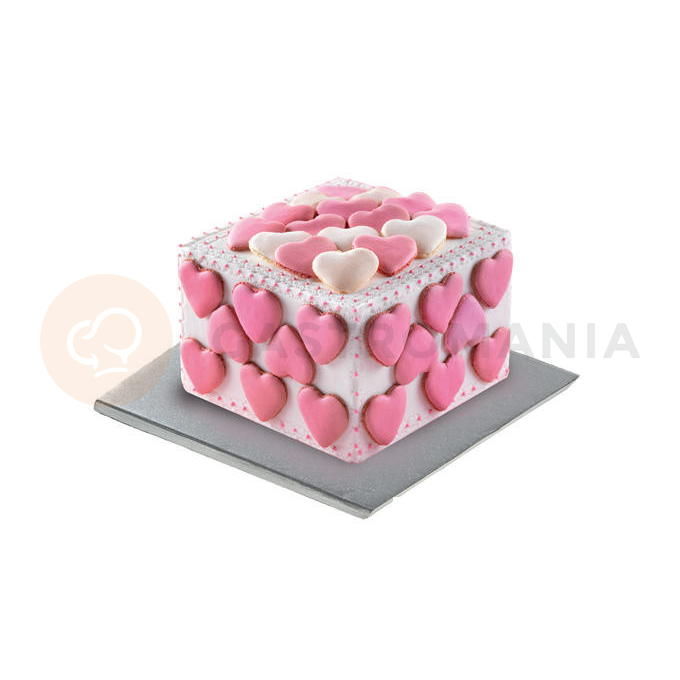 Stříbrný spodek pod moučník nebo dort - 30x30 cm | SILIKOMART, Cake Cardboard Drums Silver