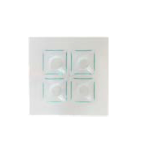 Bílý skleněný tác se 4 prohlubněmi 300 x 300 mm | BDK, Pocket