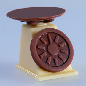 Polykarbonátová forma k vytvoření čokoládových dekorací - kuchyňská váha +budík - MA4003 | MARTELLATO, Nostalgic Chocolate
