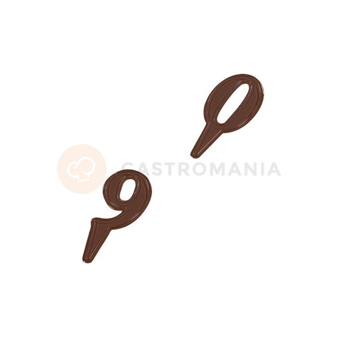 Forma k vytvoření čokoládových dekorací - čísla 10 ks, 80x35x3 mm - 90-P9645 | MARTELLATO, Choco Light