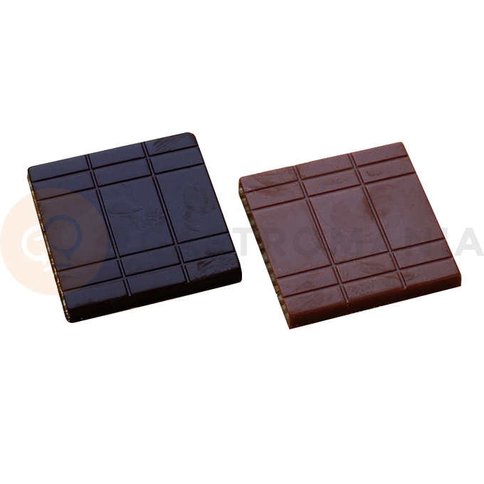 Polykarbonátová forma k vytvoření čokoládových tvarů, hranaté - 4 ks x 5g, 32x32x4 mm - MA2002 | MARTELLATO, Napolitain
