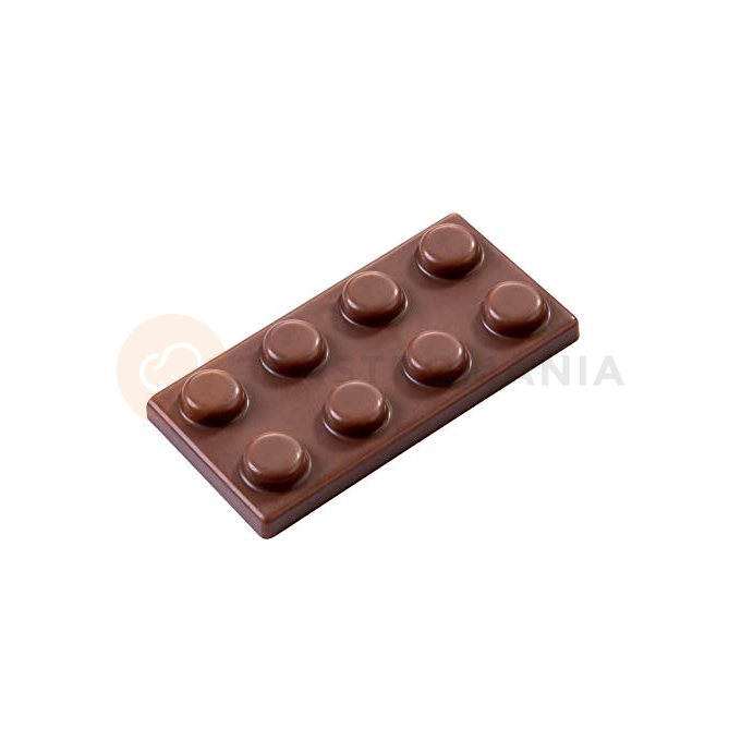 Polykarbonátová forma k vytvoření čokoládových tvarů, obdélné - LEGO kostička, 20 ks x 4g, 45x23x6 mm - MA6005 | MARTELLATO, Napolitain