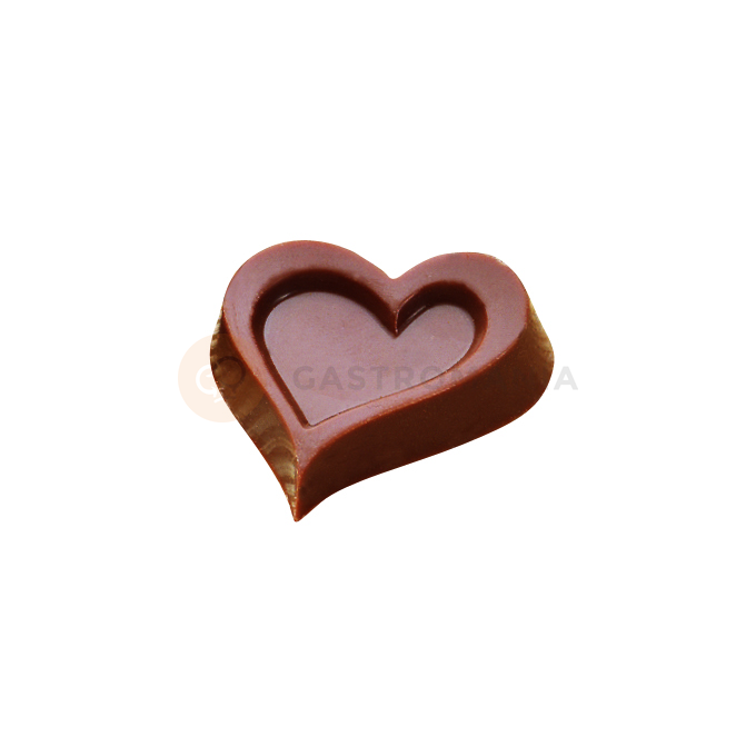Polykarbonátová forma na pralinky a čokoládu - srdce, 15 ks x 9g, 40x42x15 mm - MA1613 | MARTELLATO, Heart