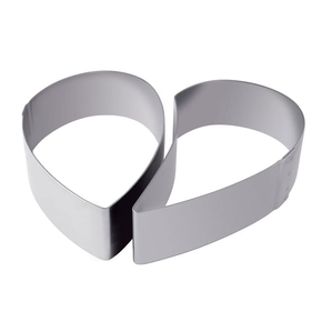 Cukrářský nerezový prsten Heart - 2 části, 190x40 mm - 1000 ml - 35H4X19S | MARTELLATO, Cake Idea