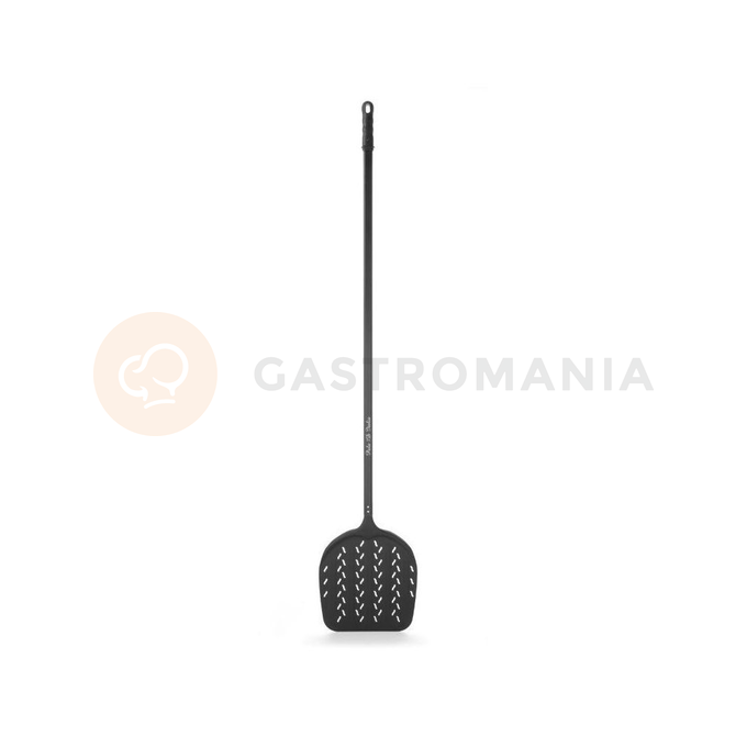 Hliníková lopata na pizzu, perforovaná, v černé barvě 33x170 cm | LILLY CODROIPO, Italia 3D