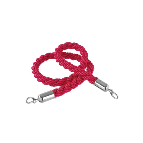 Červené lano se stříbrnými klipy pro vymezovací sloupky 150 cm | HENDI, 810453