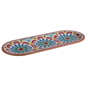 Oválný talíř z melaminu 38 x 15,5 cm, barevný vzor | APS, Arabesque