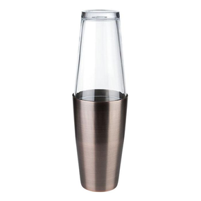 Shaker bostoński stalowy w miedzianym kolorze 0,7 l ze szklanką 0,4 l | APS, 93325