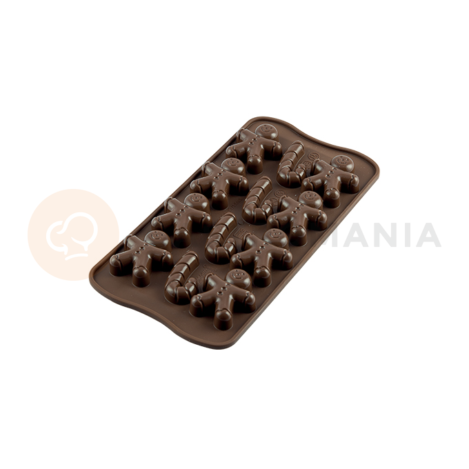 Forma na čokoládu a pralinky - perníčky, 43x35x12 mm, 4 ml - SCG12 Mr. Ginger | SILIKOMART, Easychoc