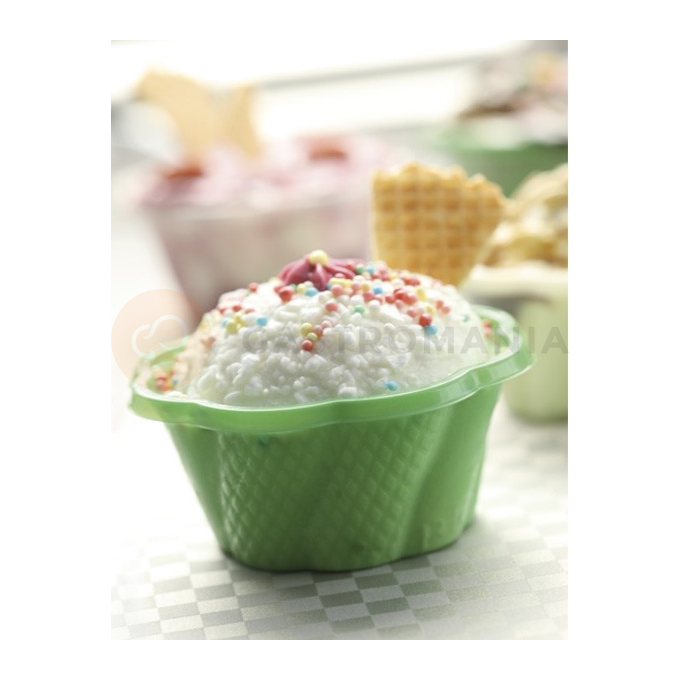 Kelímek na zmrzlinu, dezerty a jogurt 100 ml, biologicky rozložitelný, zelený, 50 ks PLA | ALCAS, BioHappy