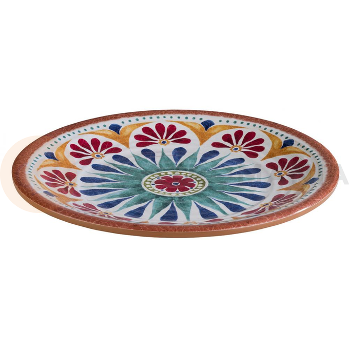 Kulatý talíř z melaminu Ø 21,5 cm, barevný vzor | APS, Arabesque