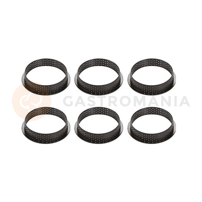 Sada forem na koláče - 6 kulatých prstenů 80x20 mm + silikonová forma 6x 70x11 mm, 37 ml | SILIKOMART, Kit Tarte Ring Paradis