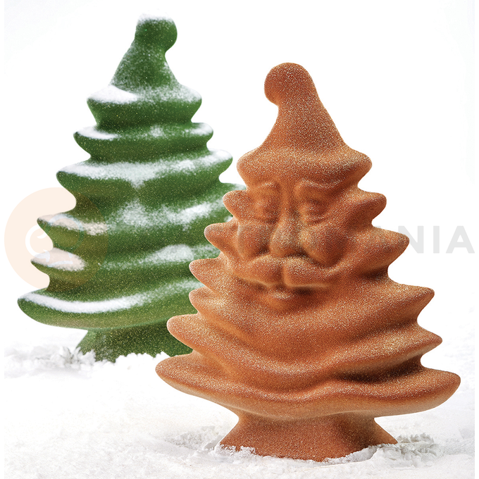 Forma na čokoládu - vánoční stromeček s Mikuláš, 160x75x200 mm, 250 g - KT135  | PAVONI, Albero Animato