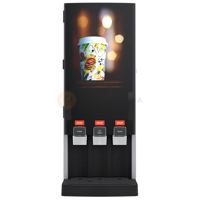 Nápojový automat pro přípravu nápojů z tekutého koncentrátu Bag-In-Box 2x 3 l, 320 šálků/hodinu | BRAVILOR BONAMAT, Rivero Turbo 203