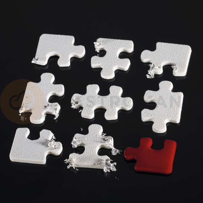 Silikonová forma na předkrmy, 18x puzzle 90x90x4 mm, 31 ml, 300x175 mm - GG018S | PAVONI, Puzzle