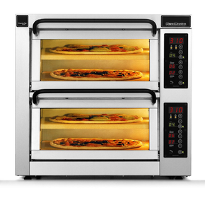Dvoukomorová pec na pizzu, 2 dělené komory, 4x pizza 45 cm, komory o rozměrech 460x460x195 mm | PIZZA MASTER, CounterTop 452ED-2