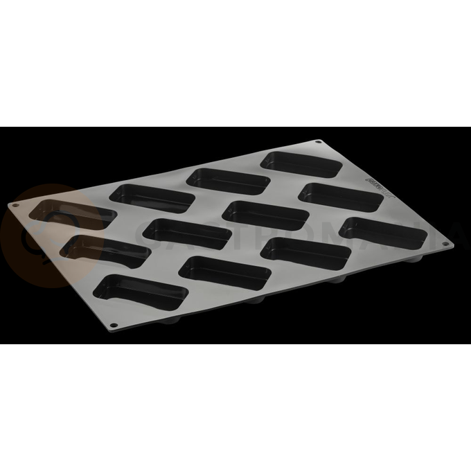Silikonová forma s vykrajovátkem na monoporce - obdélník, 300x400 mm, 12x 92x50x15 mm, 67 ml - PX4337S | PAVONI, Rectangular