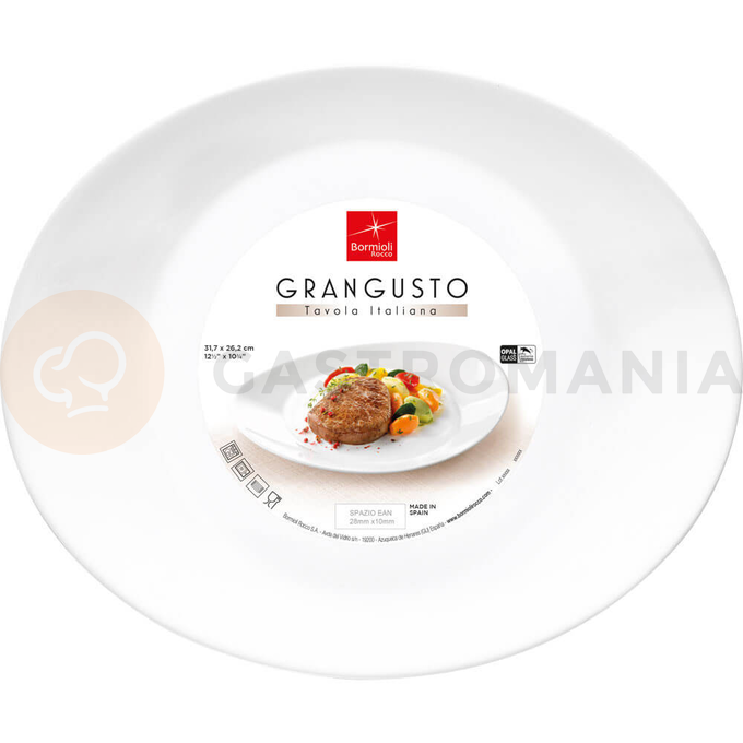Oválný talíř na steaky, 31,5 x 26 cm | BORMIOLI ROCCO, Grangusto