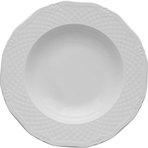Hluboký talíř z bílého porcelánu o průměru 22,5 cm | LUBIANA, Afrodyta