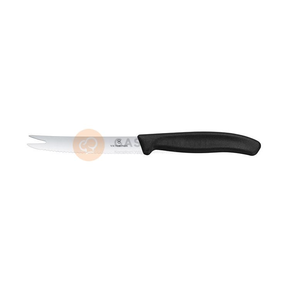 Nůž na sýr a klobásy, zoubkovaný, 11 cm, černý | VICTORINOX, Swiss Classic