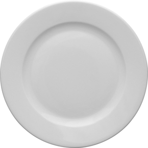 Plytký talíř z bílého porcelánu o průměru 21 cm | LUBIANA, Kaszub/Hel