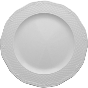 Plytký talíř z bílého porcelánu o průměru 24 cm | LUBIANA, Afrodyta