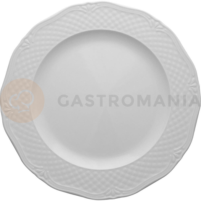 Plytký talíř z bílého porcelánu o průměru 17 cm | LUBIANA, Afrodyta