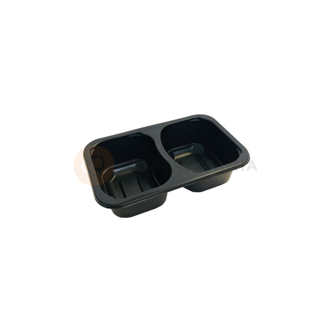 Černý, 2 - komorový box, vhodný k zatavení, 178x113x40 mm, 320 ks, hladký | CHEFFY, Matipack Small Catering MAP 2C 40DC
