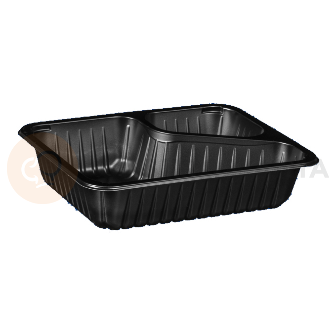 Černý, 2 - komorový box, vhodný k zatavení, 227x178x50 mm, 320 ks, žebrovaný | CHEFFY, Matipack D 9530RC