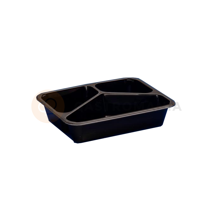 Černý, 3 - komorový box, vhodný k zatavení, 227x178x50 mm, 320 ks, hladký | CHEFFY, Matipack D 9420C