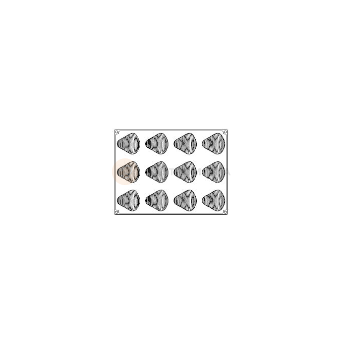 Silikonový forma na chuťovky 12 kusů - mušle, 77x71x35 mm, 90 ml, 400x300 mm - PX4377S | PAVONI, Sfogliatella