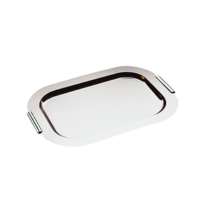 Obdélníkový servírovací tác s chromovanými úchyty 440x310 mm | APS, Finesse