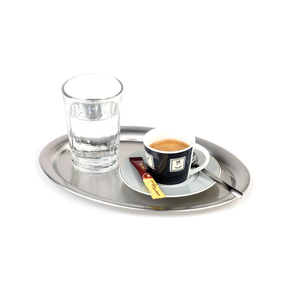 Oválný tác na servírovaní kávy 190x150 mm, leštěný | APS, Kaffeehaus