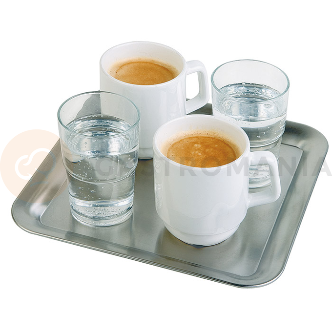 Obdélníkový tác na servírovaní kávy 230x230 mm, saténový | APS, Kaffeehaus