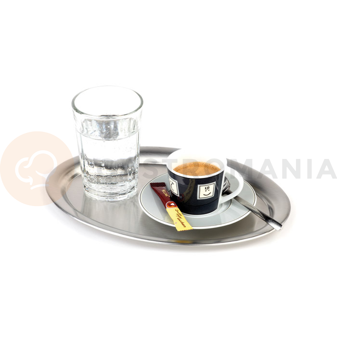 Oválný tác na servírovaní kávy 265x190 mm, saténový | APS, Kaffeehaus