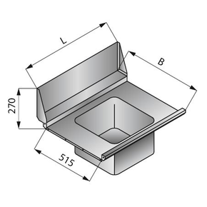 Płyta stołu przelotowego jednozbiornikowego, 900x635 mm | LOZAMET, LO328/9062