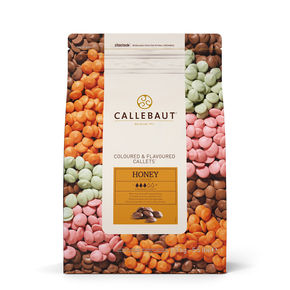 Aromatizovaná čokoláda medová, 33,2% Callets&amp;#x2122;, 2,5 kg balení | CALLEBAUT, CHF-Q1HONEY-E4-U70
