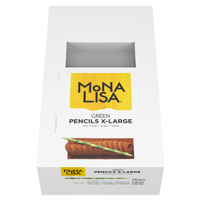 Dekorace, tyčinky XL z bílé a zelené čokolády, 200 mm - 115ks | MONA LISA, CHX-PC-19955E0-999