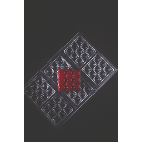Forma z tritanu do tabliczek czekolady - 6 x 50g, 70x70x10,5 mm - PC5013FR | PAVONI, Mini Bricks