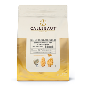 Karamelová čokoláda Gold na zmrzlinu Callets&amp;#x2122; 2,5 kg balení | CALLEBAUT, ICE-42-GOLD-552