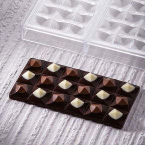 Tritanová forma na čokoládové tabulky - 3 x 100g, 154x77x8 mm - PC5009FR | PAVONI, Moulin