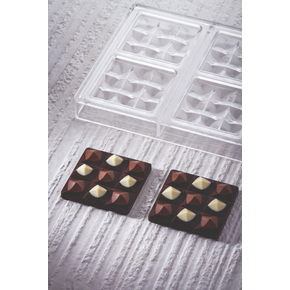Tritanová forma na čokoládové tabulky - 6 x 50g, 70x70x14 mm - PC5014FR | PAVONI, Mini Moulin