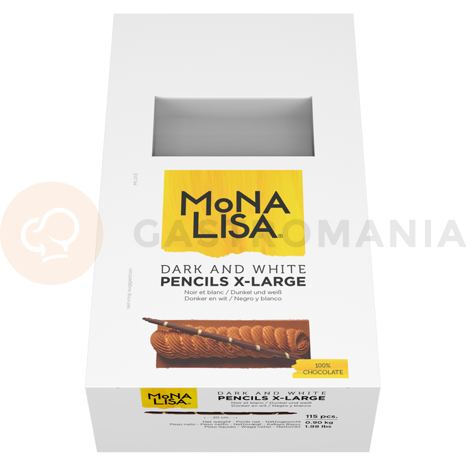 Dekorace, tyčinky XL z tmavé a bílé čokolády, 200 mm - 115ks | MONA LISA, CHX-PC-19944E0-999
